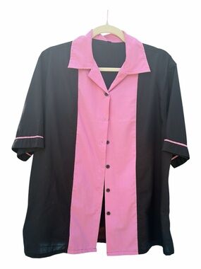 Black and Pink Bowling Shirt